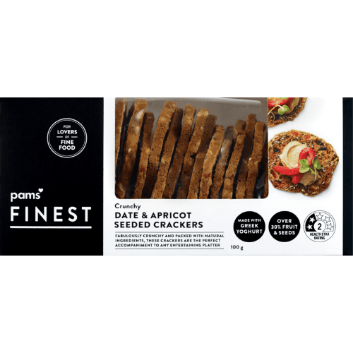Pams Finest Crunchy Date & Apricot Seeded Crackers 100 g