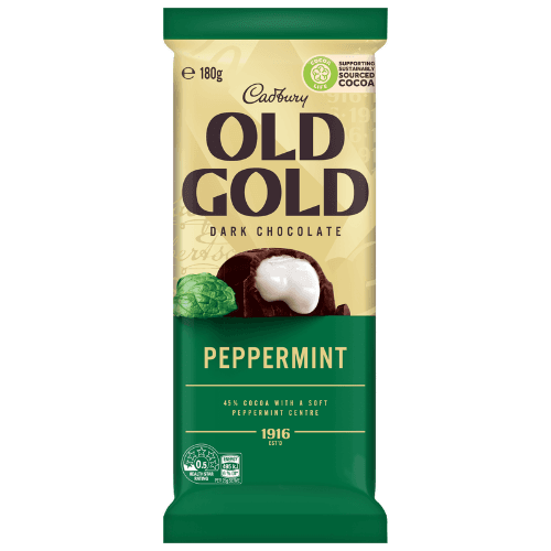 Cadbury Old Gold Peppermint Dark Chocolate Block