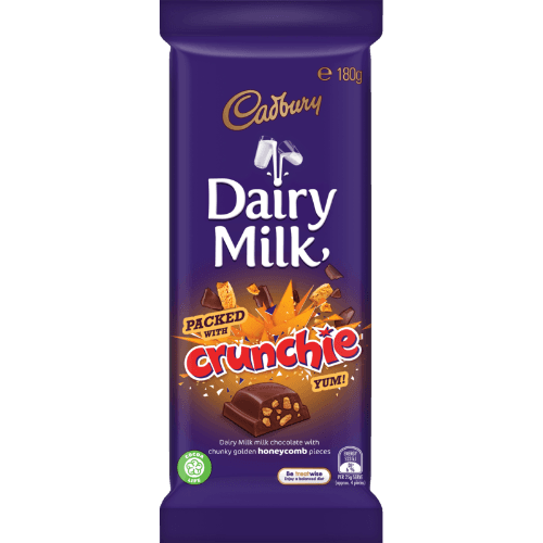 Cadbury Dairy Milk Crunchie Chocolate Block 180 g