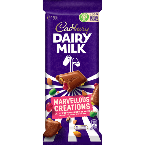 Cadbury Dairy Milk Marvelous Creations Jelly Popping Candy Beanies Chocolate Block