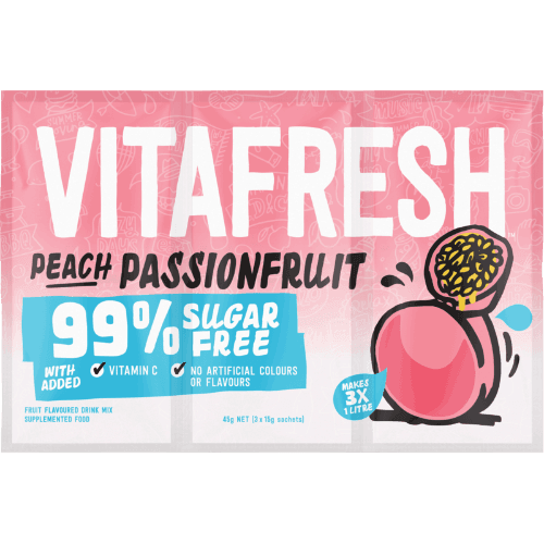 Vitafresh Peach Passionfruit 99% Sugar Free Flavoured Drink Mix