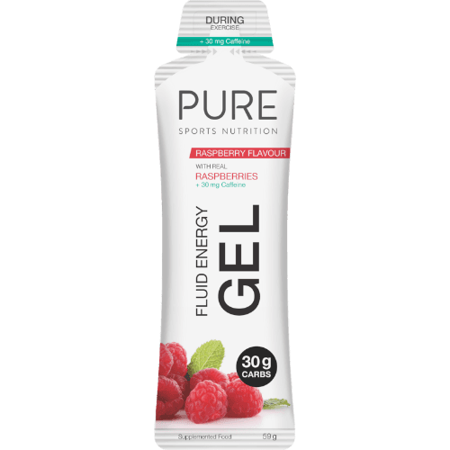 Pure Sports Nutrition Raspberry Flavour with Real Rasberries Fluid Energy Sports Gel