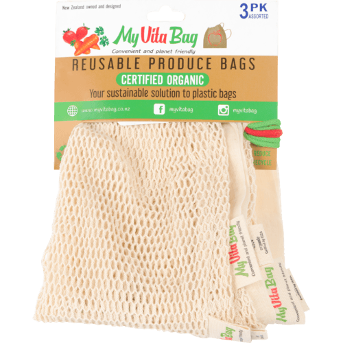 My Vita Bag 2 Large & 1 Small Reusable Produce Bags