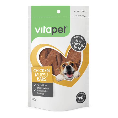 VitaPet Chicken Muesli Bars Dog Treats 100 g
