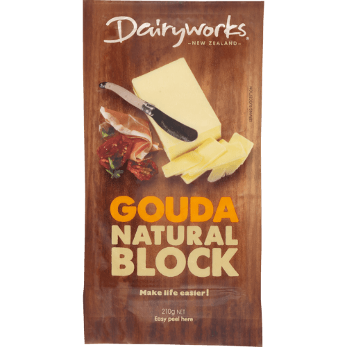 Dairyworks Gouda Natural Block Cheese 210 g