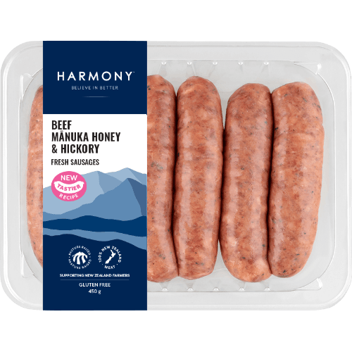Harmony Beef Manuka Honey & Hickory Sausages