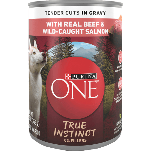 Purina ONE True Instinct Tender Cuts in Gravy With Real Beef & Wild-Caught Salmon Wet Dog Food