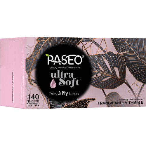 Paseo Ultra Soft Frangipani + Vitamin E 3 Ply Pure White Tissues