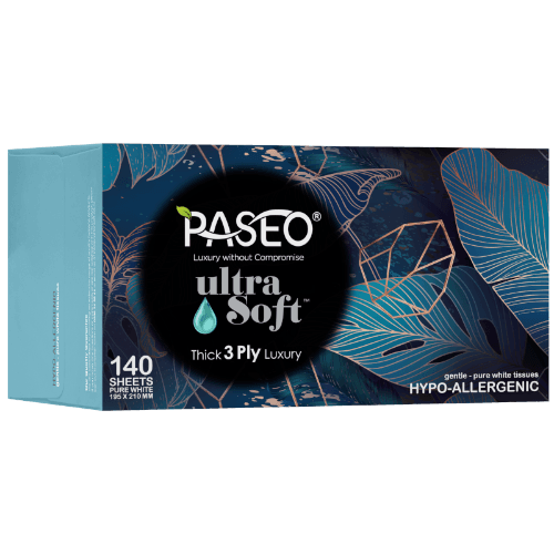 Paseo Ultra Soft Hypo Allergenic 3 Ply Gentle Pure White Tissues