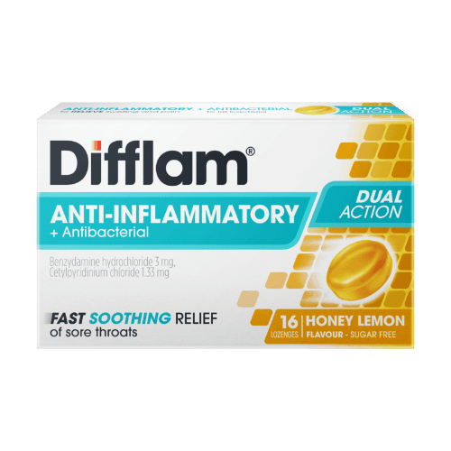 Difflam Honey Lemon Flavour Sugar Free Sore Throat Lozenges