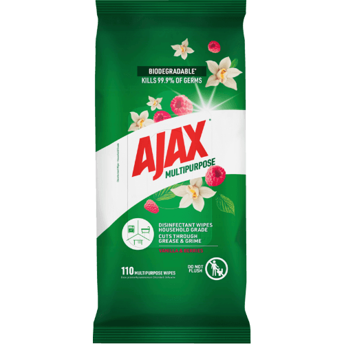 Ajax Eco Vanilla & Berries Multipurpose Disinfectant Wipes