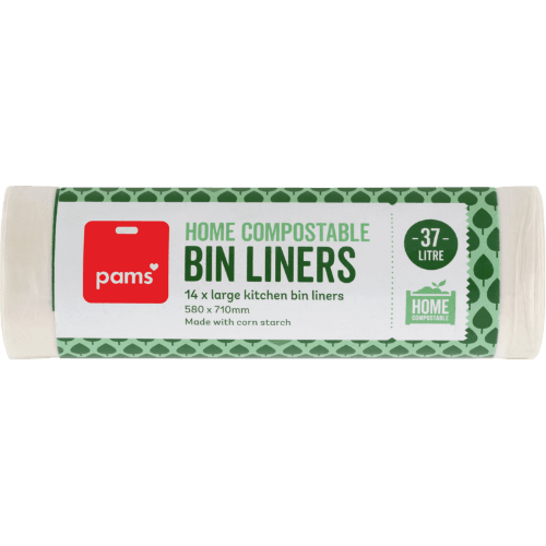Pams Home Compostable Large Kitchen Bin Liners 580 X 710mm