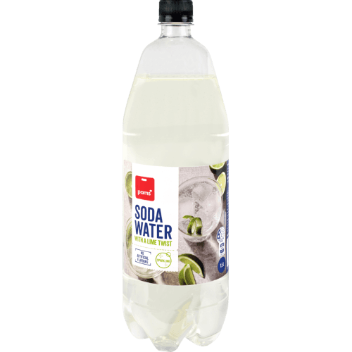 Pams Soda Water With A Lime Twist 1.5 L