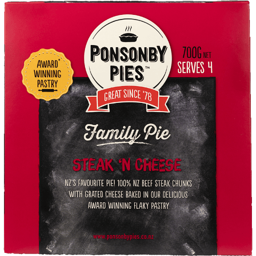 Ponsonby Pies Steak & Cheese Family Pies