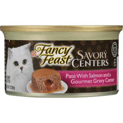 Purina Fancy Feast Savoury Centres Pate Salmon And A Gourmet Gravy Centre Adult Wet Cat Food 85 g