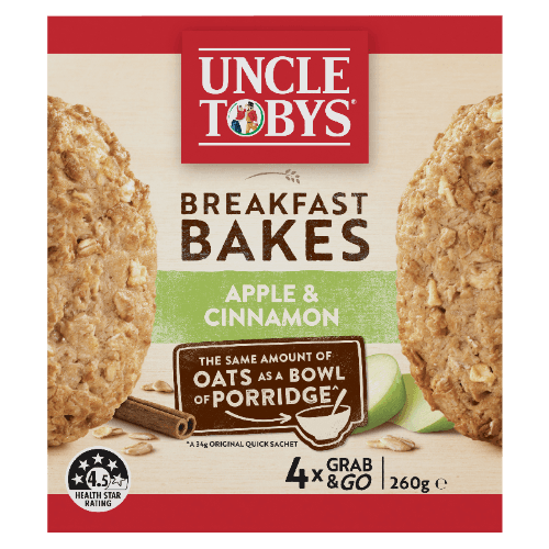 Uncle Tobys Oats Apple & Cinnamon Breakfast Bakes