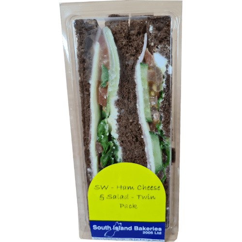 South Island Bakeries Ham, Cheese & Salad Twin Sandwich