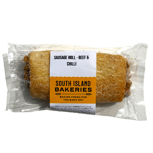 South Island Bakeries SI BAKERIES SAUSAGE ROLL - BEEF & CHILLI 191 GRAM