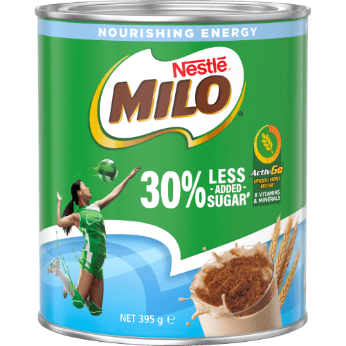 Nestle Milo 30% Less Added Sugar Chocolate Malt Powder Hot or Cold Drink Tin