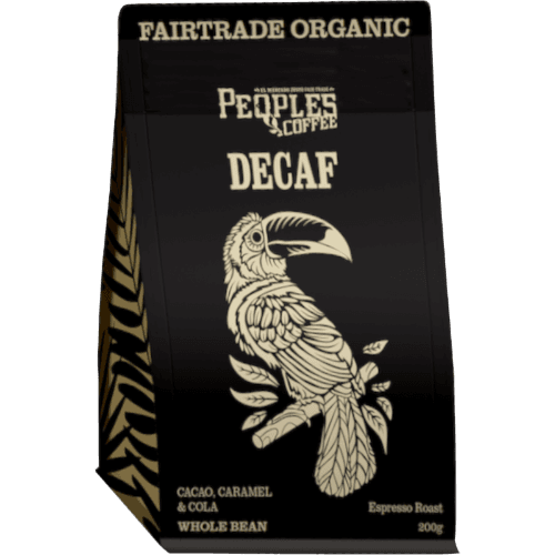 Peoples Coffee Decaf Whole Coffee Beans 200 g