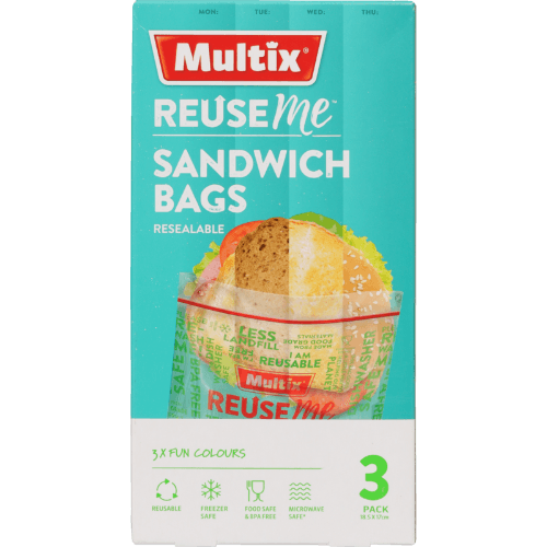 Multix Reuse Me Sandwich Bags 3 pack