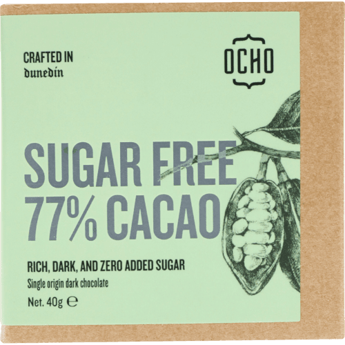 Ocho Sugar Free 77% Cacao Chocolate Block