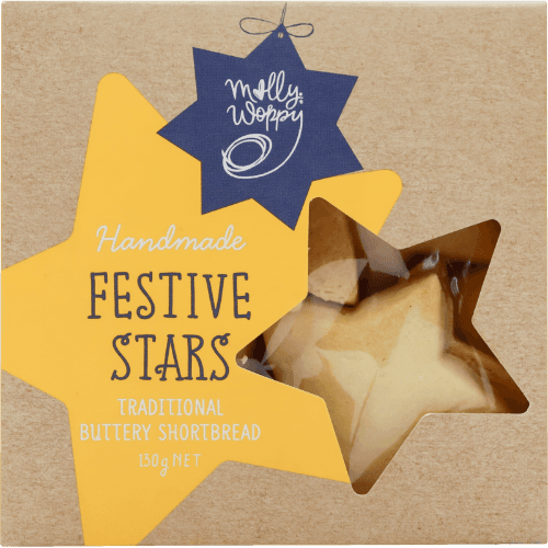 Molly Woppy Handmade Traditional Shortbread Festive Stars