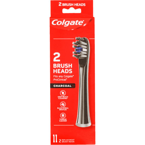 Colgate ProClinical Deep Clean Charcoal Electric Toothbrush Heads 2 pack
