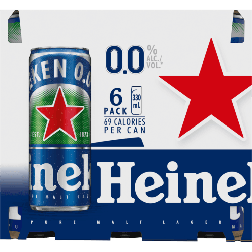 Heineken 0.0% Alcohol Free Lager Beer Cans