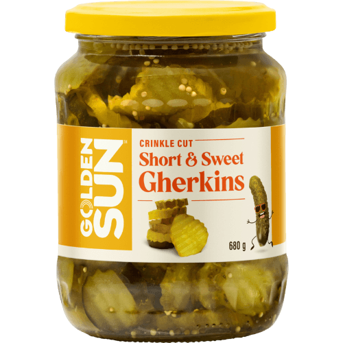 Golden Sun Crinkle Cut Short & Sweet Gherkins