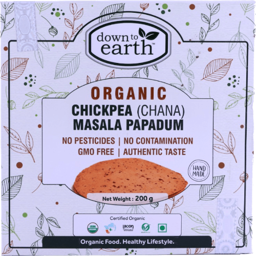 Down to Earth Organic Food Organic Chickpea (Chana) Masala Papadum