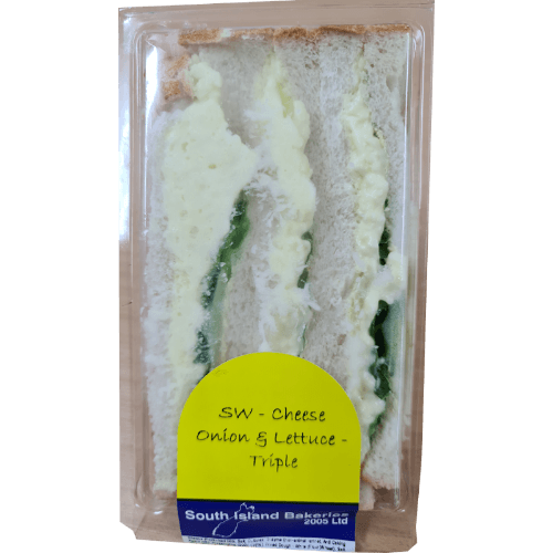 South Island Bakeries Cheese Onion & Lettuce Triple Sandwich