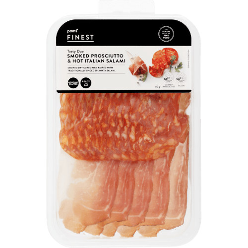 Pams Finest Tasty Duo Smoked Prosciutto & Hot Italian Salami