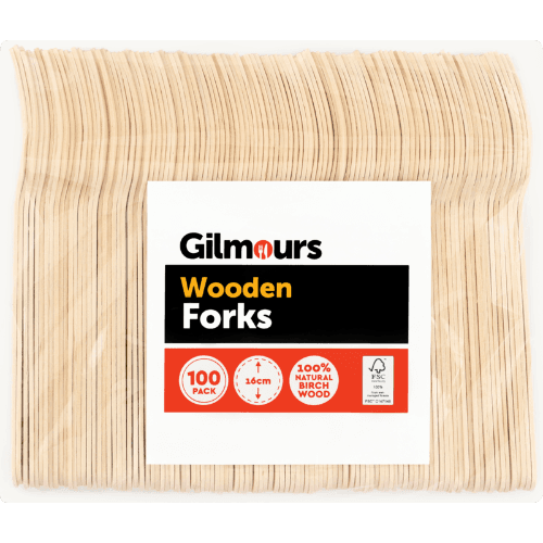 Gilmours Disposable Forks Wooden