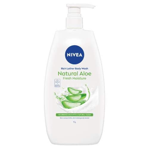 Nivea Natural Aloe Fresh Moisture Rich Lather Body Wash