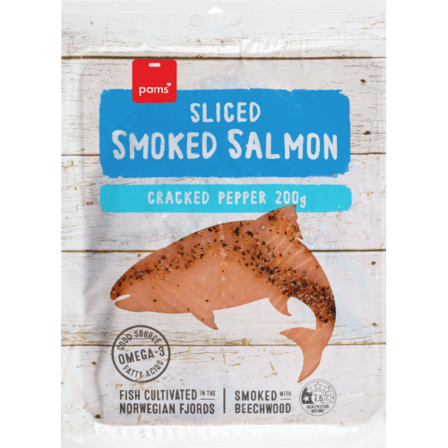 Pams Cracked Pepper Smoked Sliced Salmon