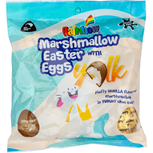 Rainbow Marshmallow Easter Eggs With Vanilla Flavour Yolk Foiled