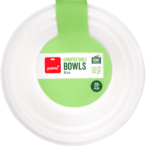 Pams Compostable Sugarcane Dessert Bowls