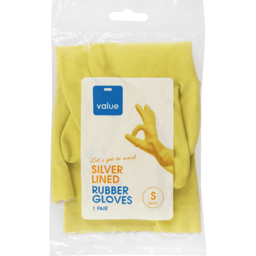 Value Silver Lined Rubber Gloves Small