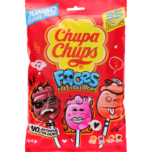 Chupa Chups Faces Flat Lollipops