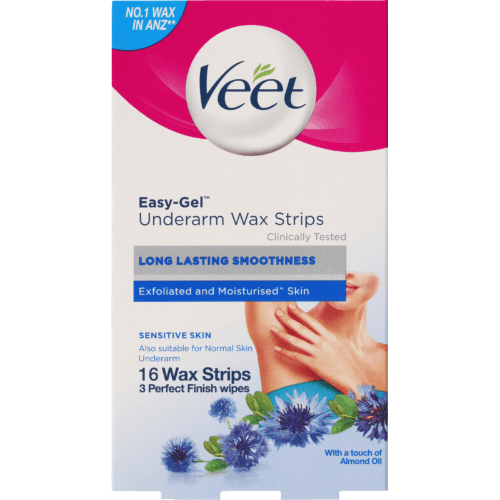 Veet Easy-Gel Underarm Sensitive Skin Wax Strips 16 pack