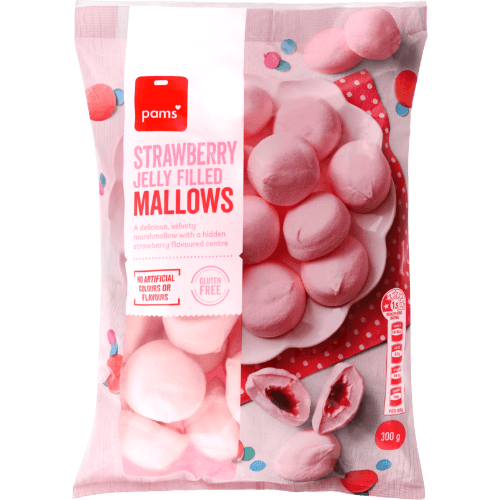 Pams Strawberry Jelly Filled Mallows