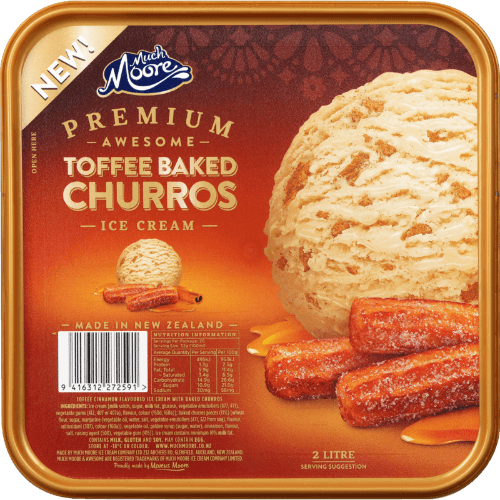 Much Moore Premium Awesome Toffee Baked Churros Ice Cream 2 L
