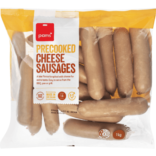 Pams Precooked Cheese Sausages