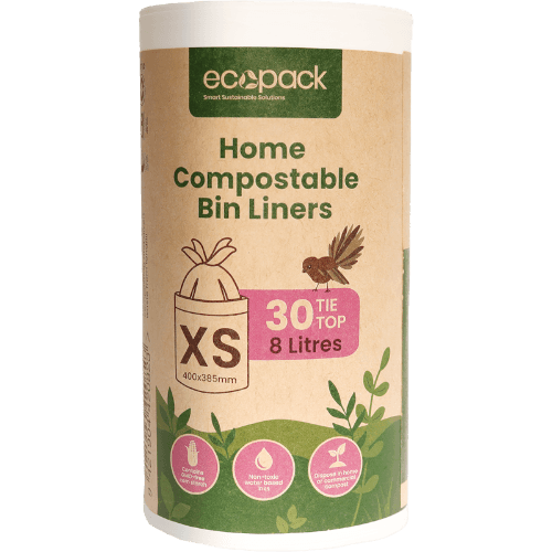Ecopack Home Compostable Xtra Small Tie Top Caddy Liners 8L