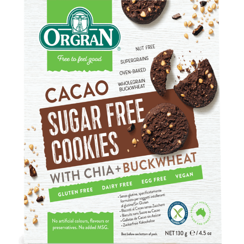 Orgran Cacao Sugar Free Cookies