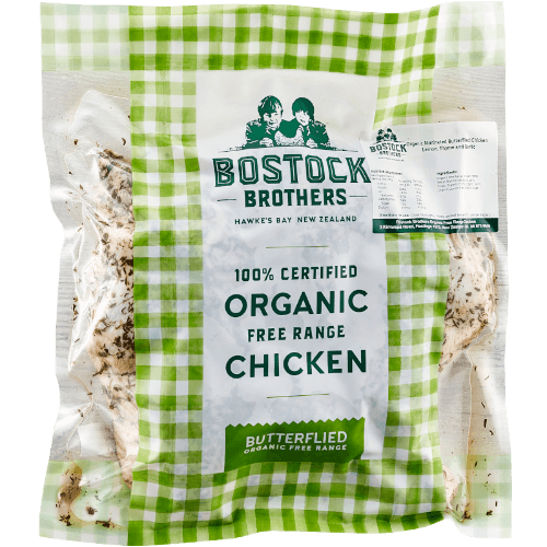Bostock Brothers 100% Certified Organic Free Range Marinated Butterflied Chicken