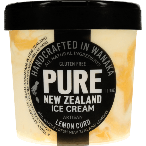 Pure New Zealand Ice Cream Gluten Free Artisan Lemon Curd Ice Cream