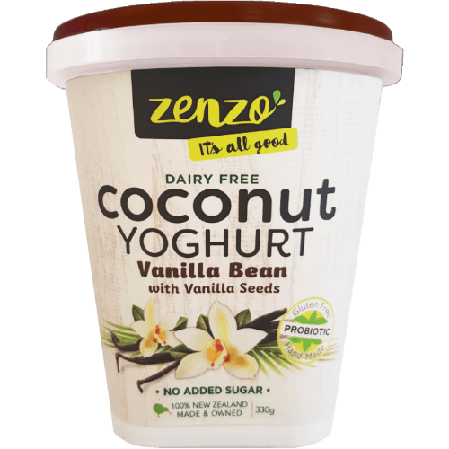 Zenzo Dairy Free Vanilla Bean With Vanilla Seeds Coconut Yoghurt 330 g