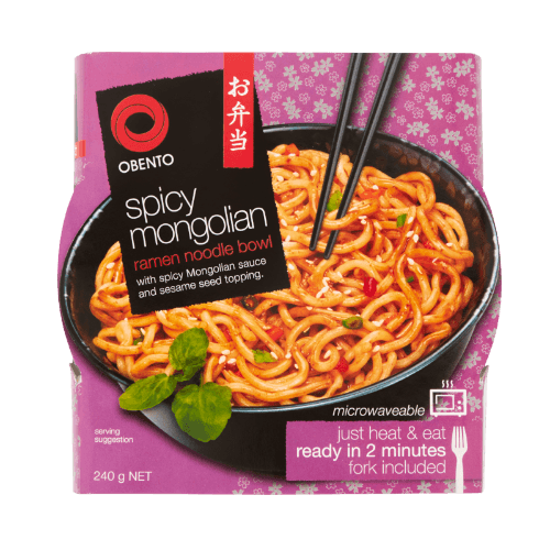 Obento Spicy Mongolian Ramen Noodle Bowl